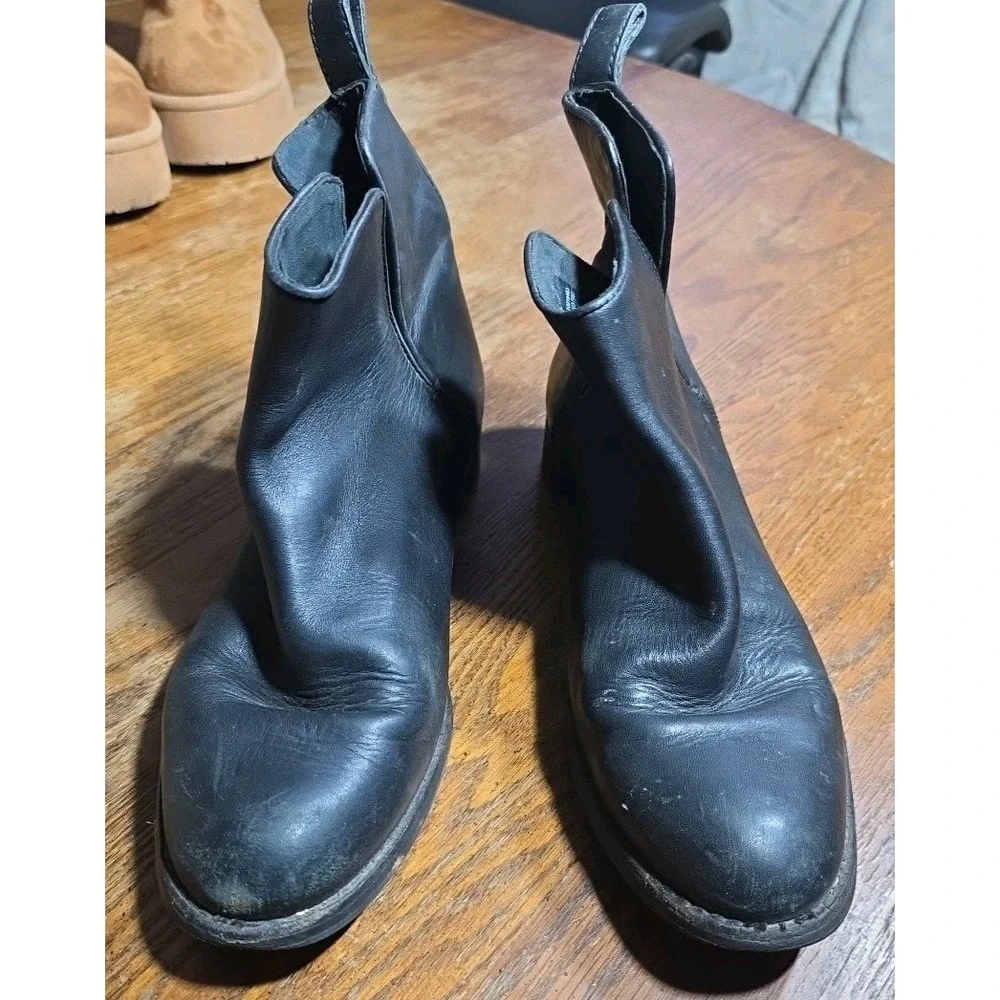 Ariat Booties Chelsea boots Women's 7.5 Slip On‎ Side Slit Black Leather